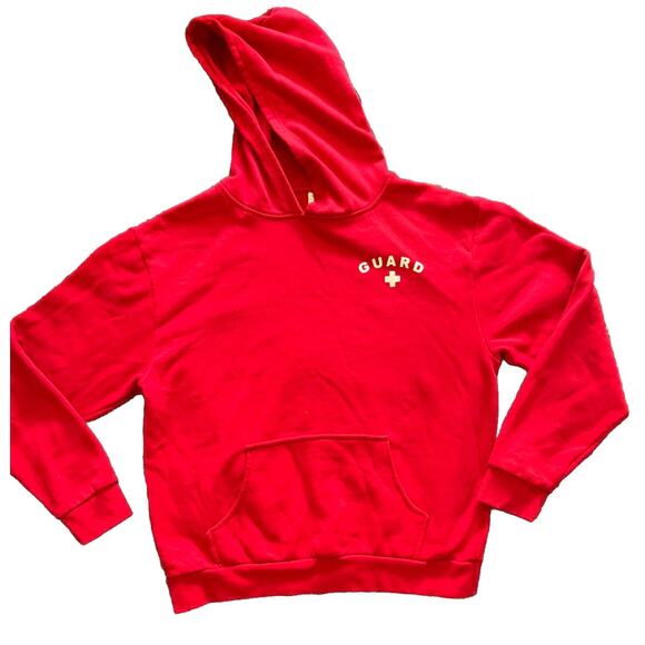 Red Lifeguard Hoodie Sweatshirt - Size L - Guard Apparel by The Lifeguard Store - Picture 1 of 5